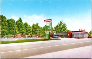 Postcard TN Jackson - Lakeview Motel & Restaurant - artist rendition