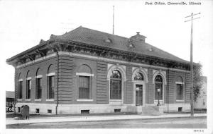 Greenville Illinois Post Office Street View Antique Postcard K16986