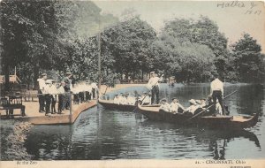 J24/ Cincinnati Ohio Postcard c1910 Zoo Lake Boats Crowd Children 243