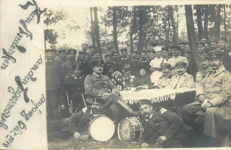 Allemagne Wiesbaden military regimental real photo postcard world war 1914