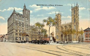 MONTREAL QUEBEC CANADA~PLACE D'ARMES~1910s POSTCARD