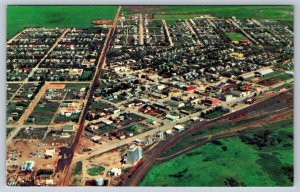 Kamsack, Saskatchewan, Vintage Chrome Aerial View Postcard