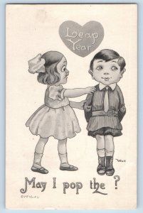 Wall Artist Signed Postcard Leap Year Heart Children May I Pop The Portland OR