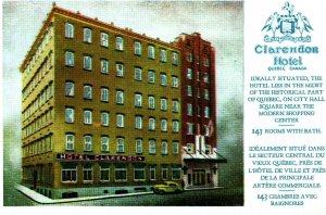 CONTINENTAL SIZE POSTCARD (REPRODUCTION) THE CLARENDON HOTEL QUEBEC CITY