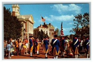 Vintage 1970's Postcard Walt Disney World Liberty Square Fife & Drum Corps