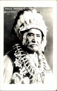 Native American Indian Chief White Cloud c1950s Real Photo Postcard