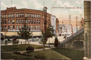 Vancouver BC British Columbia Busy Corner Lee's Store Unused Postcard H29