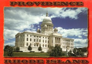 Postcard Rhode Island State House Building Marble Dome Providence Rhode Island