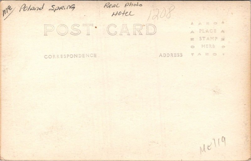 RPPC Hotel, Poland Spring ME Vintage Postcard W63