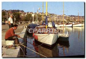 Modern Postcard Dives The Yacht Harbor Boat Fisherman Fishing