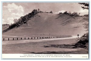 1958 Old Baldy Tower Hill  Mountain Sand Warren Dunes State Bridgman MI Postcard