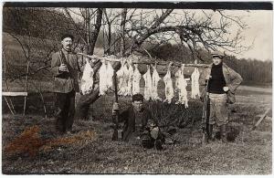 1904-18 RPPC Rabbit Hunting Man Men Dogs Shotgun Hunter DB Real Photo Postcard