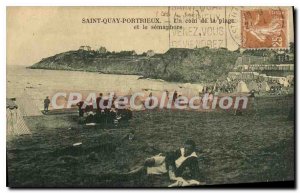 Old Postcard SAINT-QUAY-PORTRIEUX beach semaphore