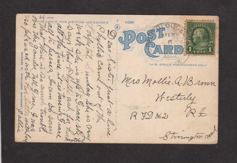 ME Greetings From Upper Gloucester Maine Vintage Postcard