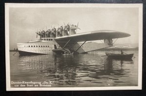 Mint Dornier DOX Giant Seaplane Real Picture Postcard Departure Scene