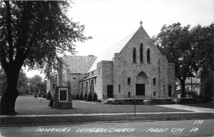 Forest City Iowa~Immanuel Lutheran Church~When You Pray on Sign~1952 RPPC