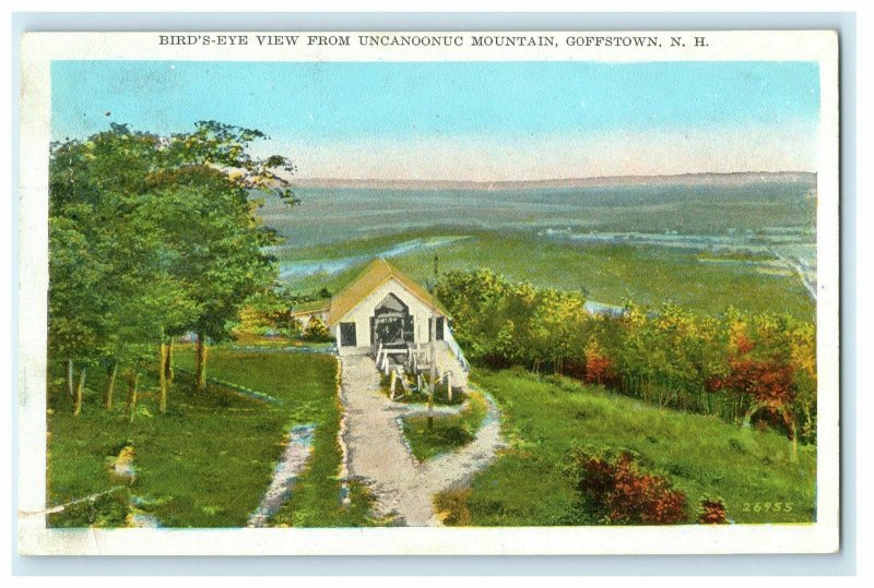 1931 Birds-Eye View From Uncanoonic Mountain, Goffstown, NH, Vintage Postcard 