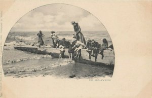 Kids on beach , The Breakwater , 1901-07 ; TUCK