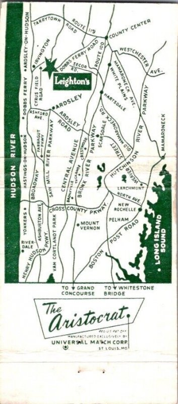 Matchbook Cover Leighton's Restaurant Ardsley, NY MB22