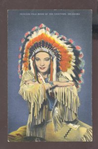 CHOCKTAW OKLAHOMA INDIANS PRINCESS PALE MOON VINTAGE POSTCARD