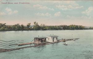 Sewell Boom on Saint John River near Fredericton NB New Brunswick Canada pm 1908