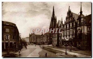 Old Postcard Wiesbaden Schlossplatz