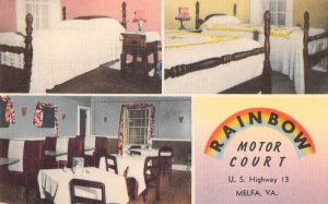 Melfa Virginia Rainbow Motor Court Linen Vintage Postcard AA36025