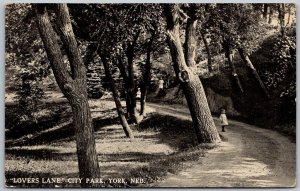 York Nebraska 1922 Postcard Lovers Lane City Park