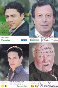 Sandy Thomas Paul Lambert Danny Daggert 4x Emmerdale Hand Signed Photo s