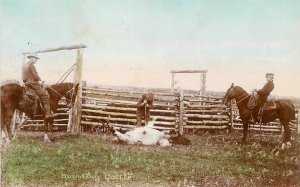 Postcard C-1910 Cowboy Hand Tint RPPC 23-7495