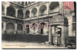 Old Postcard Chateau La Cour d'Honneur Rouhefoucauld Le Puits