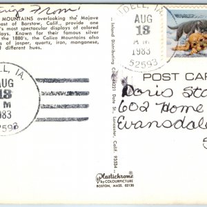 1983 Udell, IA Post Office Cancel Postcard Town USPO Postal History A267