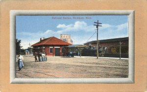 Rockland MA Railroad Station Train Depot 1912 Postcard