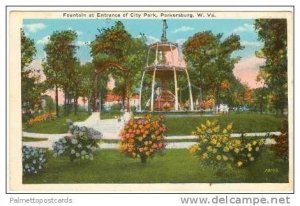 Fountain, City Park Entrance,parkersburg, West Virginia, PU 1933