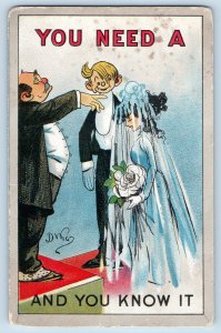 Dwig Signed Artist Postcard Humor Wedding You Need A Marriage And You Know It