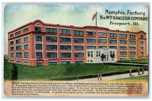 c1910 Memphis Factory WT Rawleigh Company Exterior Freeport Illinois IL Postcard