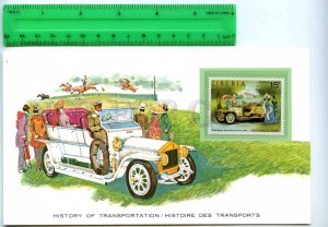 255253 LIBERIA car Rolls-Royce silver ghost tourer card w/ mint stamp