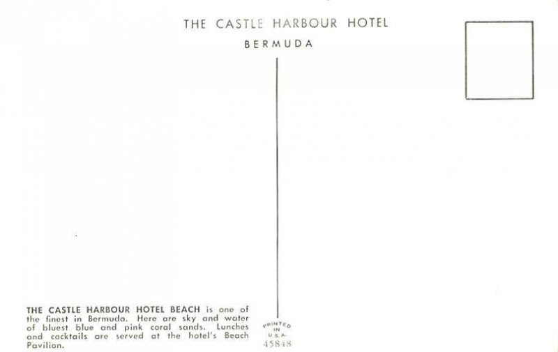 Castle Harbour Hotel Beach Bermuda, Somers Isles Unused 