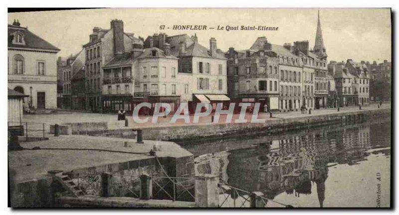 Old Postcard The dock Honfleur St. Etienne