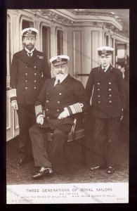 ROY128 - King Edward VII - Three Generations of Royal Sailors - postcard