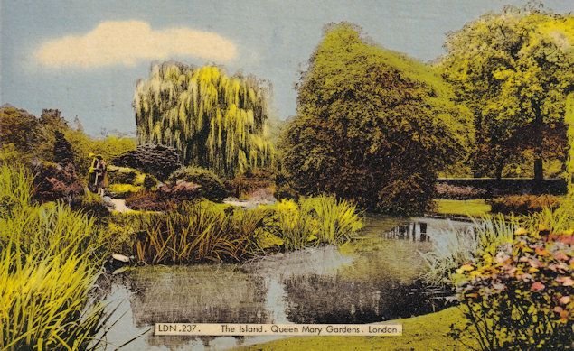 The Island Queen Mary Gardens London Vintage Postcard