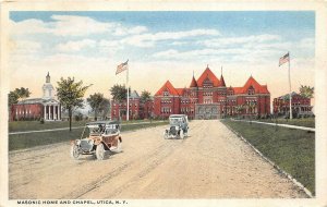 Utica New York 1918 Postcard Masonic Home & Chapel