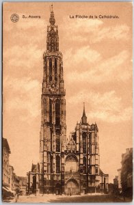 Anvers La Fleche de la Cathedrale Antwerp Belgium Church Parish Postcard