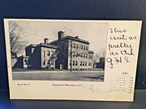 Postcard Antique View of High  School in White Plains, NY    Z9