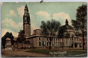 City Hall Cardiff Wales Cathays Park Local Government Building Postcard