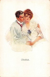 US2945 Glucklich Couple Hugging Postcard  germany couple goals  flirt love