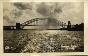 australia, NSW, SYDNEY, Harbour Bridge (1942) RPPC Postcard