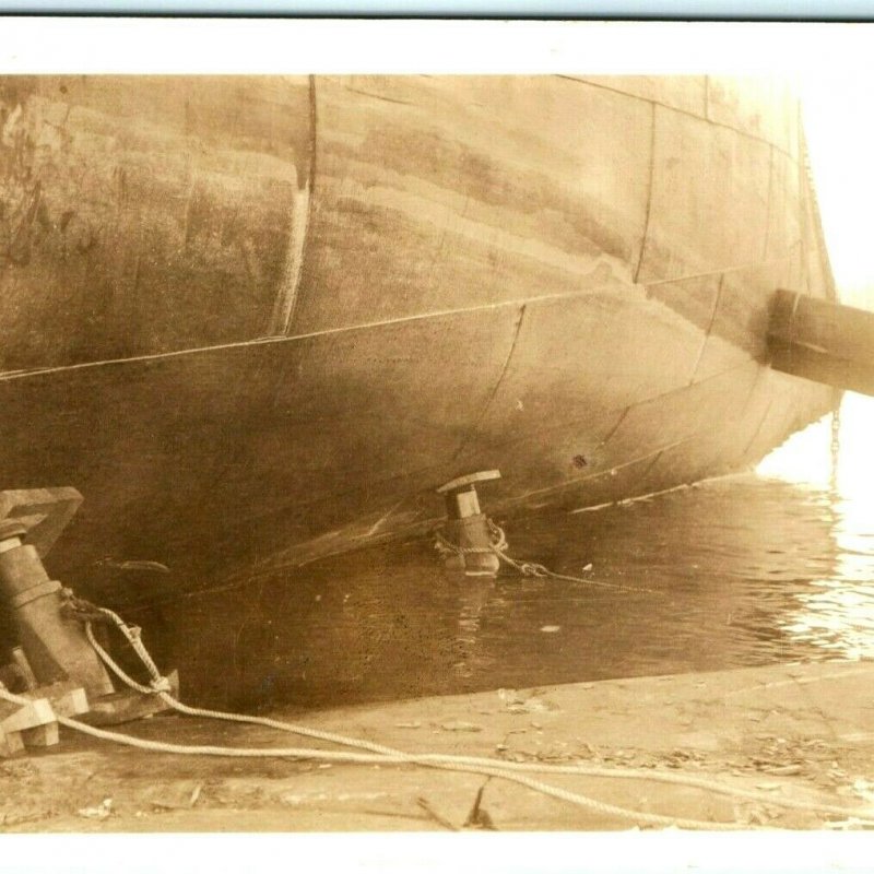 WWII era Ship on Land Hydraulic Jacks Submarine Repair Photo RPPC Canada AZO A6