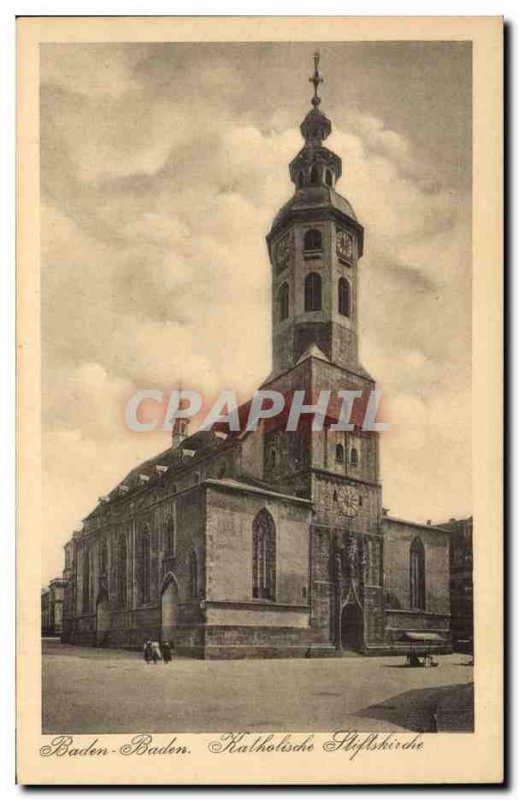 Old Postcard Baden Baden Katholische Stiftskirche