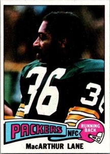 1975 Topps Football Card MacArthur Lane Green Bay Packers